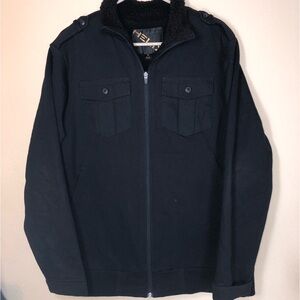 Helix Black Zip-Up Sherpa lined Jacket, Medium, pre-owned, pet/smoke free home